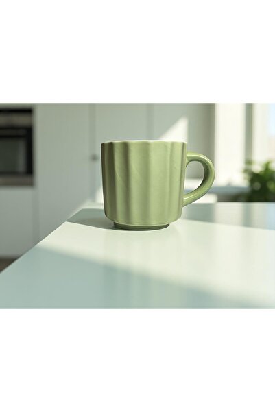 Decoliva Home & Living Modern Designed Ceramic Mug – Stylish Mug with Round Handles