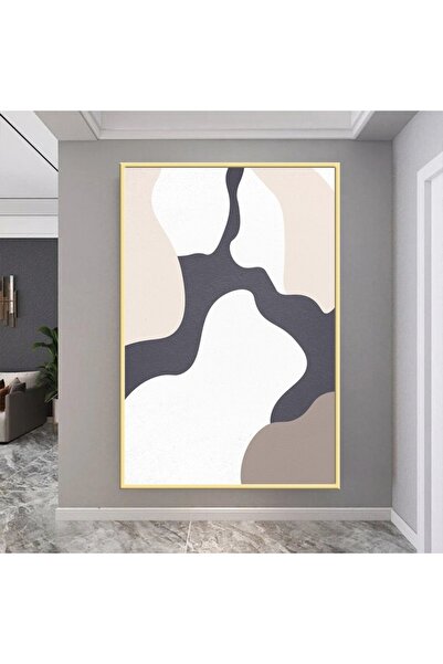 4gdran لوحة قماشية بتصميم الفن البوهيمي مع برواز ذهبي مجوف