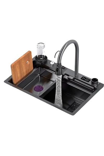 iHunt Chiuveta multifunctionala iHunt SC005, cascada apa, display LED cu afisaj electronic, sistem spalare