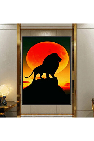 4gdran لوحة قماشية بتصميم مودرن مع برواز فضي مجوف