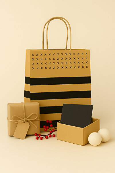 HDF PAZARLAMA 25 ΤΕΜ ΜΑΥΡΟ ΜΟΝΤΕΛΟ 18*8*24 ΤΣΑΝΤΑ KRAFT