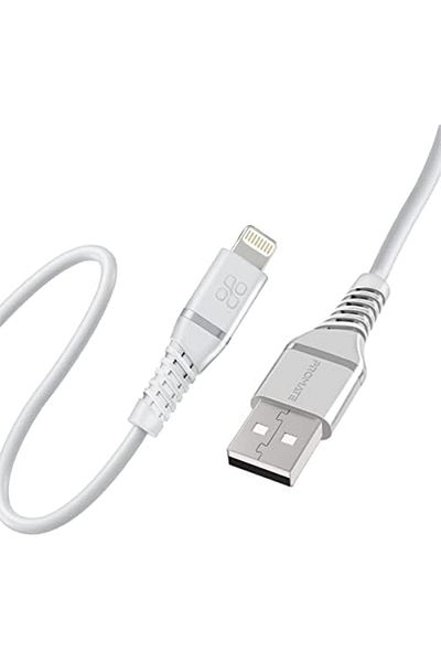 Promate كابل USB-A إلى Lightning، شاحن فائق السرعة بقوة 2.4 أمبير عالي الشد من USB-A إلى Lightning بطول 480 متر