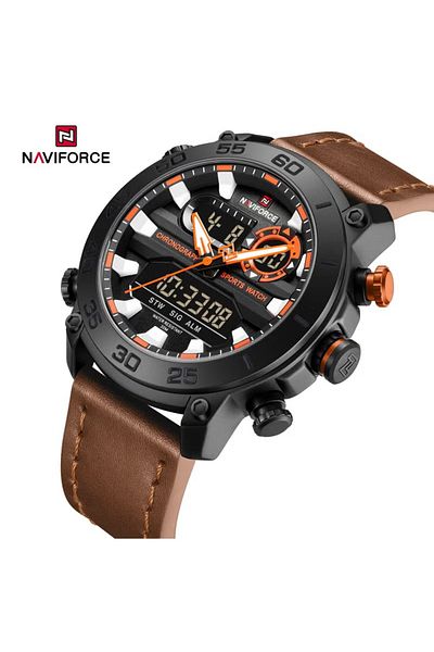 Naviforce Analog-Digital Sports Watch – Chronograph, Date & Alarm Display, Water Resistant