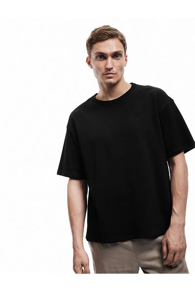 Koton Cotton Short Sleeve Crew Neck Oversize Basic T-Shirt