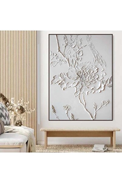 Marktna لوحة جداربة قماشية مطبوعة بتصميم اللوحة الجبسية مع برواز شامبين مجوف