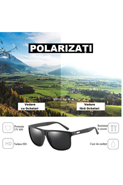 Hipolar Ochelari de soare polarizați clasa 3, protecție UV 400, lentilă HD, OPRA, carcasă anti-șoc și test UV, negri
