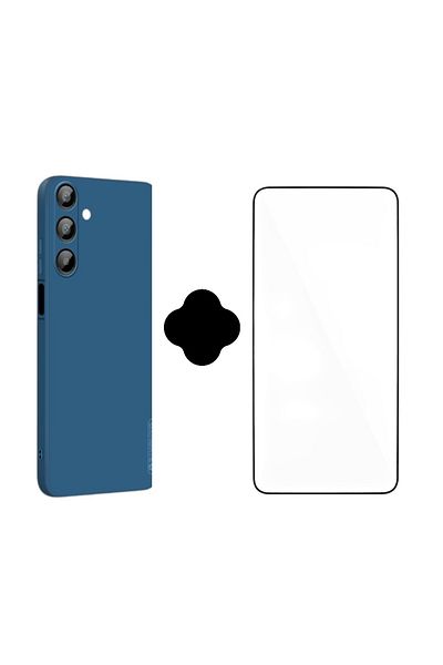 Gtech SET Silicone case + Transparent film, compatible with Samsung Galaxy A26, flexible, Blue