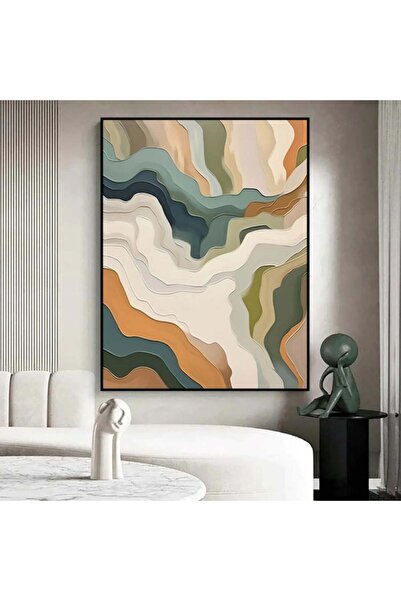 SND لوحة قماشية بتصميم تجريدي مع برواز أسود مجوف