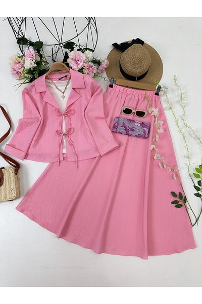 YEDİLALE MERVE SKIRT JACKET ΣΕΤ ΔΙΠΛΟ [χαλαρό ύφασμα]
