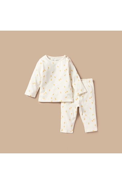 Juniors All-Over Lemon Print T-shirt and Pyjama Set