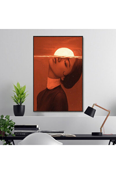 SND لوحة قماشية بتصميم مودرن مع برواز ذهبي مجوف