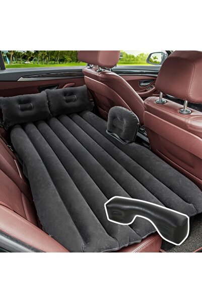 Generic Car Travel Inflatable Mattress Air Bed - Foldable Car Air Bed Cushion with Auto Pump and Two Pillows