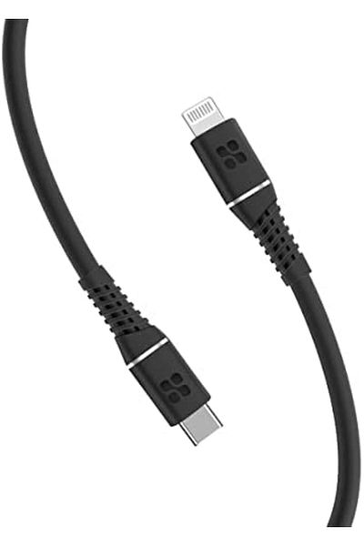 Promate كابل من Type-C إلى Lightning بطول 1.2 متر، معتمد من Apple MFi، مزود بخاصية توصيل الطاقة بقوة 20 وات وشحن سريع من السيليكون