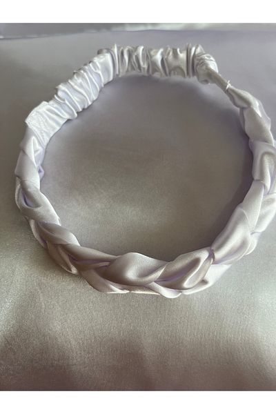 PratikDikisco White Satin Braid Hair Band