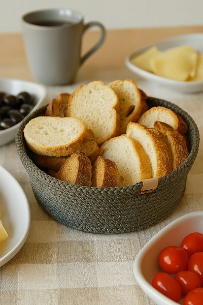 KAAN HOME TEKSTİL Kaan Home 13 Piece Hand Woven Breakfast Set - 6 Supla 6 Tea Bottom 1 Bread Basket Vegan Presentation