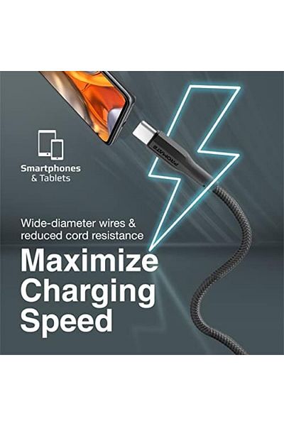 Promate كابل USB إلى USB-C، كابل شحن متين من السيليكون من النوع C مع شحن سريع 2 أمبير