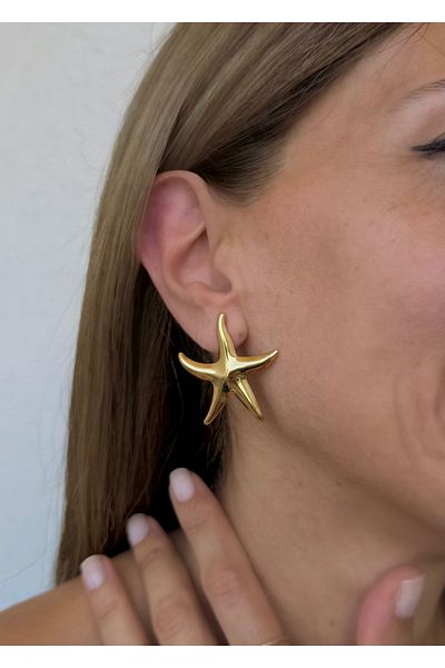 Home Sihra Accessories Steel Sea Star Nail Model Earrings Gold Color Sea Star Earrings