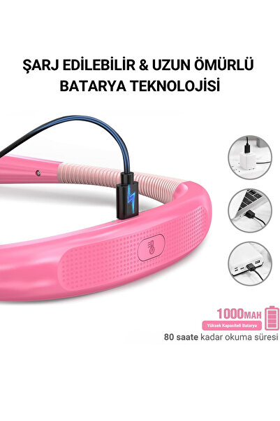 Glocusent Şarjlı LED Boyun Lambası, Kitap Okuma Işığı, Kamp, Avcı, Balıkçı, Örgü, Tamirci, Kafa Lambası Pembe