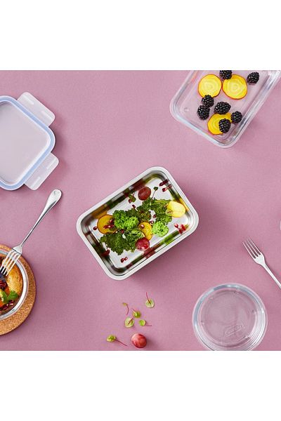 IKEA Food container, rectangular/stainless steel, 1.0 l