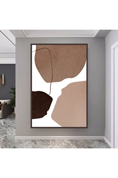 4gdran لوحة قماشية بتصميم الفن البوهيمي مع برواز بني مجوف