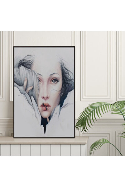 4gdran لوحة قماشية بتصميم مودرن مع برواز شامبين مجوف