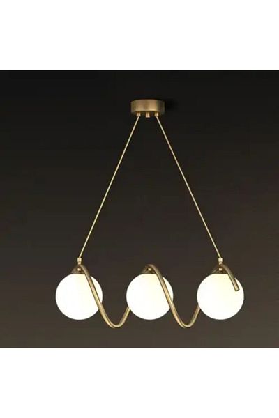 LED CONCEPT Chandelier with lampshades, golden, linear, 60x15x100cm, bulb type 3xE27