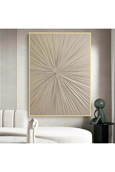 Marktna لوحة قماشية بتصميم الفن التجريدي مع برواز ذهبي مجوف