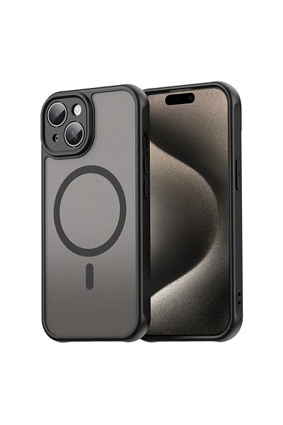SKYDDAR INNOVATION Carcasă pentru iPhone 15, HaloFrost MagSafe II, rezistentă la șocuri, set de autocolante, neagră