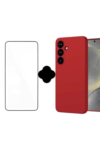 Gtech SET Silicone case + Transparent film, compatible with Samsung Galaxy A26, flexible, Red