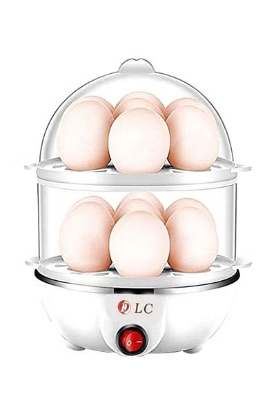 DLC Egg Steamer – 350W Electric Egg Boiler, White/Clear, Fast & Easy Breakfast Maker