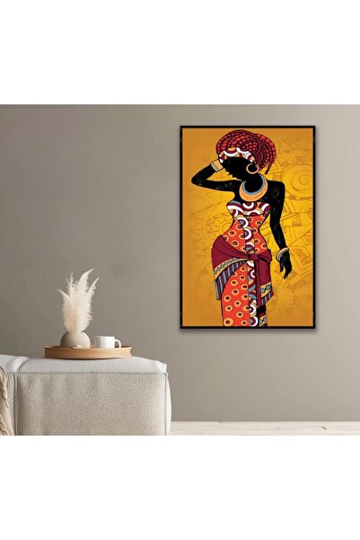 Marktna لوحة قماشية بتصميم امرآة مع برواز أسود مجوف