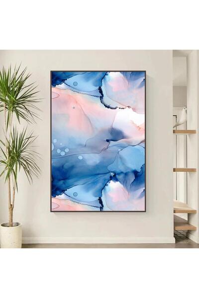 4gdran لوحة قماشية بتصميم الفن التجريدي مع برواز شامبين مجوف