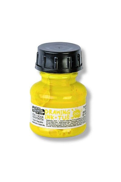 OEM Technical Drawing Ink, 20 g, Yellow, Koh-i-Noor, Indian Ink, Hobby Use, Pigment Settling