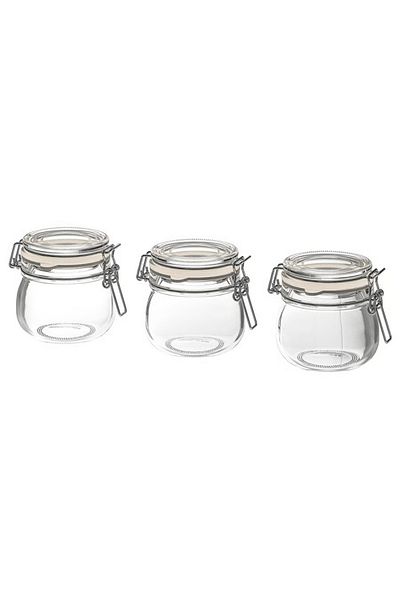 IKEA Jar with lid, clear glass, 13 cl 3 pack