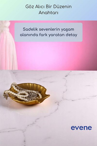 Evene Jewelry Organizer Makeup Organizer Cosmetic Organizer Διακοσμητικό πιάτο Χρυσό Χρώμα Μοντέλο 25