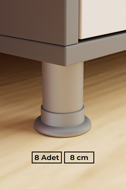 wooden lane studio Krom Gri 8 cm 8’li Mobilya Ayağı Koltuk Mutfak Ofis Dolap ...