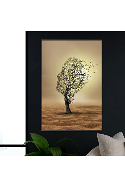 Marktna لوحة قماشية بتصميم مودرن مع برواز فضي مجوف