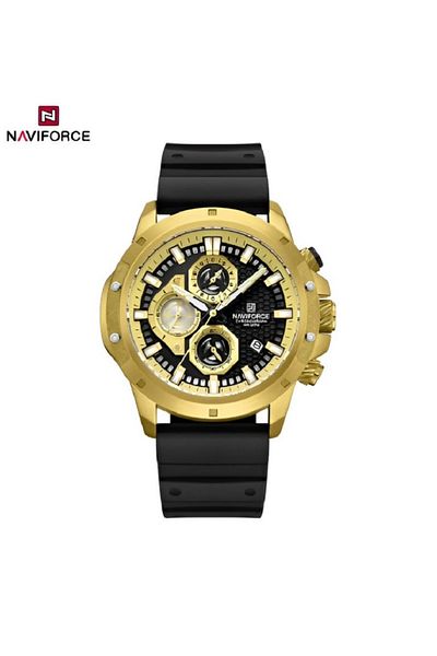 Naviforce Men's Luxury Chronograph Watch – Analog-Digital, Luminous Hands, Water Resistant, Silicone Strap