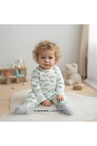 Juniors All-Over Crocodile Print T-shirt and Pyjama Set