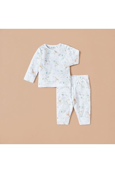 Juniors All-Over Safari Print Cotton T-shirt and Pyjama Set