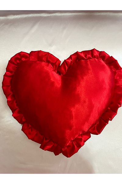 PratikDikisco Red Satin Bow Heart Pillow