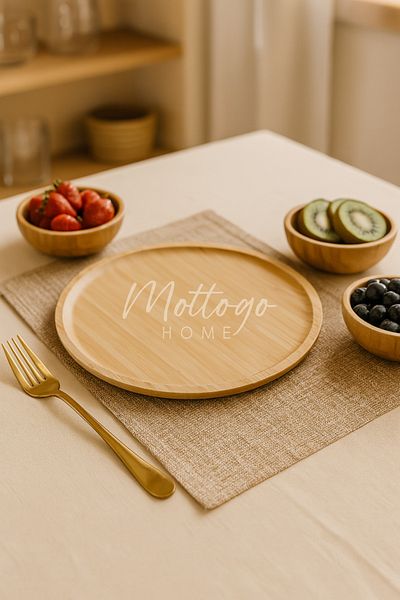 Mottogo Bamboo Round Presentation Plate 30 cm