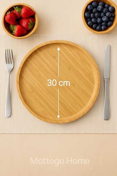 Mottogo Bamboo Round Presentation Plate 30 cm