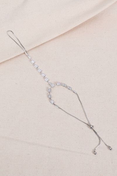Süspüs Accessories Baguette Stone Silver Color Şahmeran
