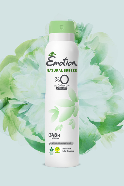 Emotion Natural Breeze Kadın Vegan Deodorant 4x150 Ml Hızlı Kurur, Leke Bırakmaz