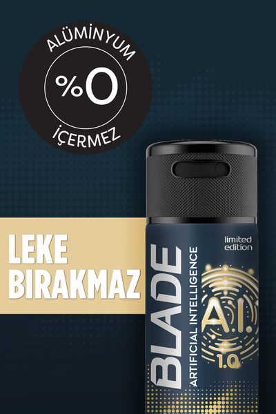 Blade Artificial Intelligence 1.0 Erkek Deodorant 4x150 Ml Hızlı Kurur,Leke Bırakmaz