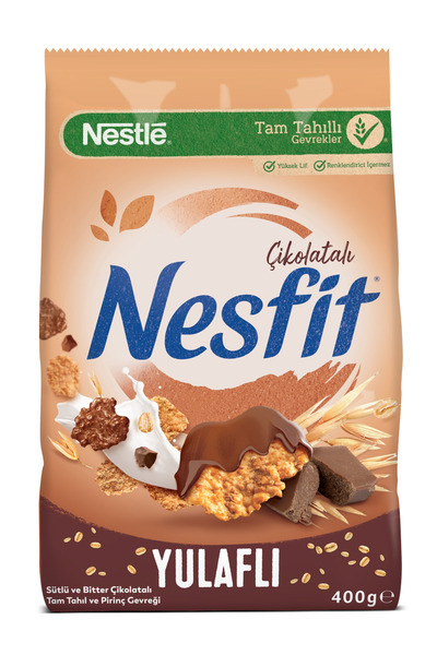 Nesfit NESFIT Çikolatalı Tam Tahıl Pirinç Gevreği 400g & Bitter Çikolatalı Tam Tahıllı Bar 16x23,5g