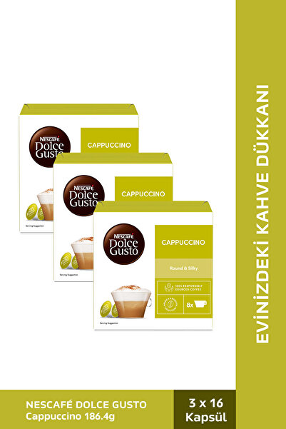 Nescafe Dolce Coffee Cappuccino 16 Kapsül x 3 Paket