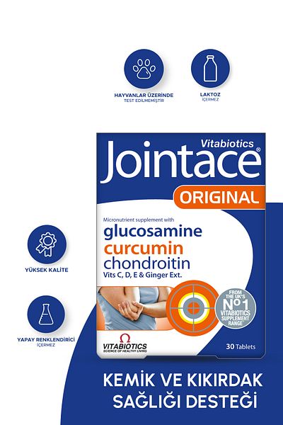 Jointace Bone Health Support Vitamin Containing Glucosamine Chondroitin, Vitamin D, Curcumin 30 Tablets