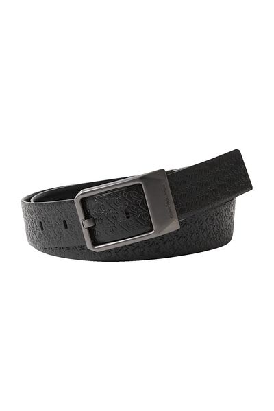 Calvin Klein FACETED BUCKLE 35MM AOP ADJ/REV